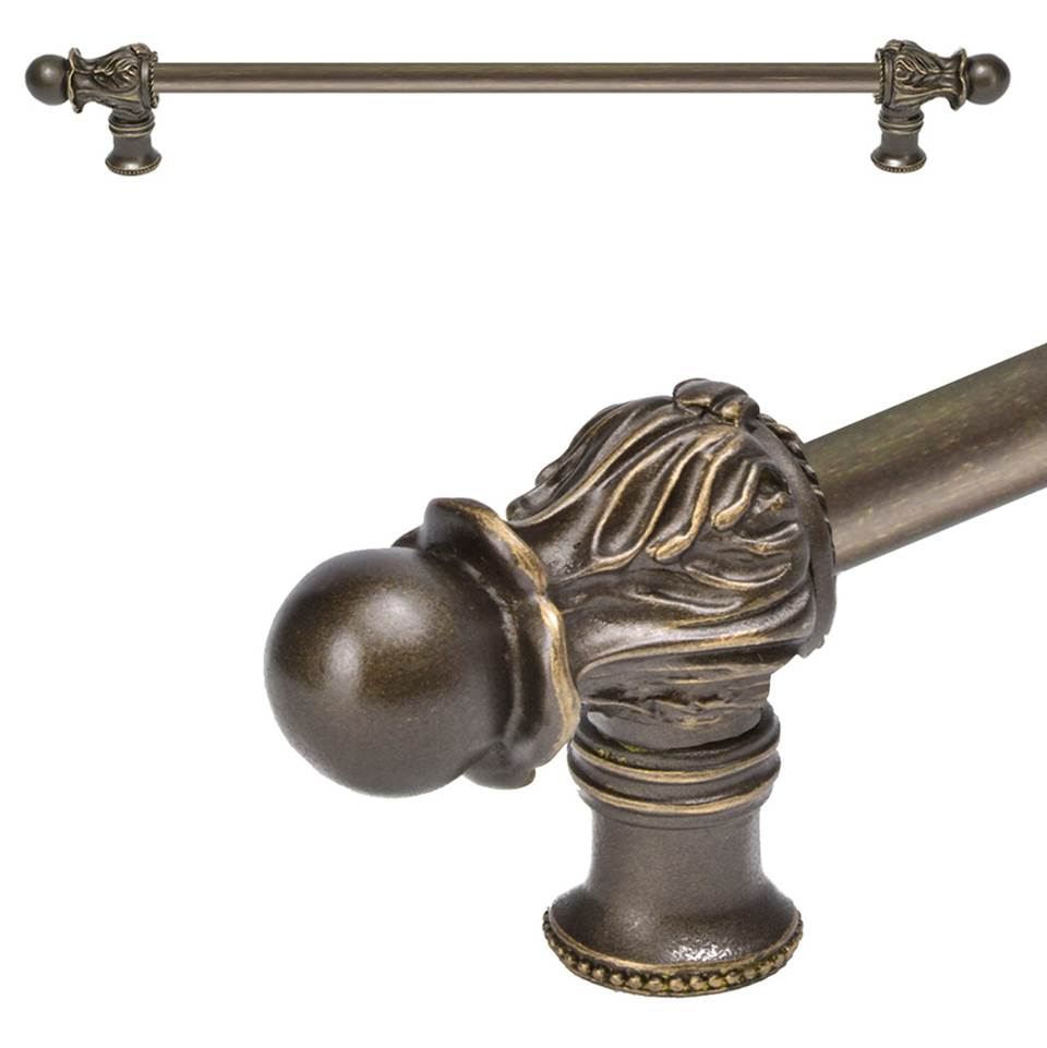Acanthus 18'' O.C. {Approx.} w/ 1/2'' Round Smooth Bar Long Pull Romanesque Style
