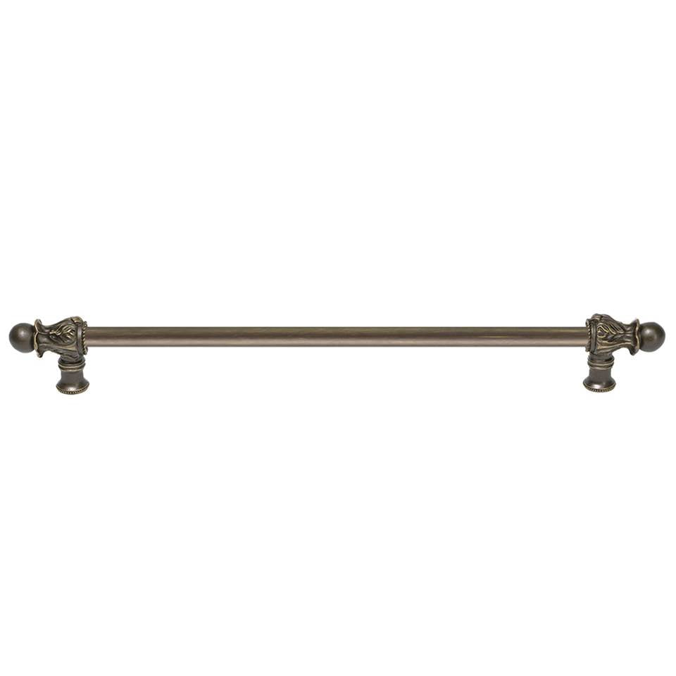 Carpe Diem Hardware - Acanthus 22'' O.C. (Approx.) With 1/2'' Smooth Bar Long Pull Romanesque Style In Antique Brass. - Antique Brass