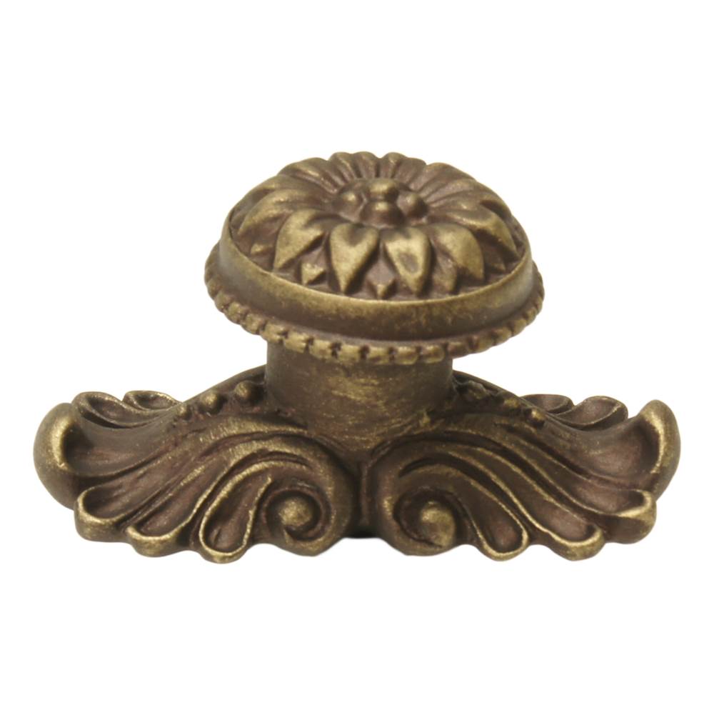 Acanthus Large Knob w/ Flared Foot Rosette Style w/ Medium Backplate