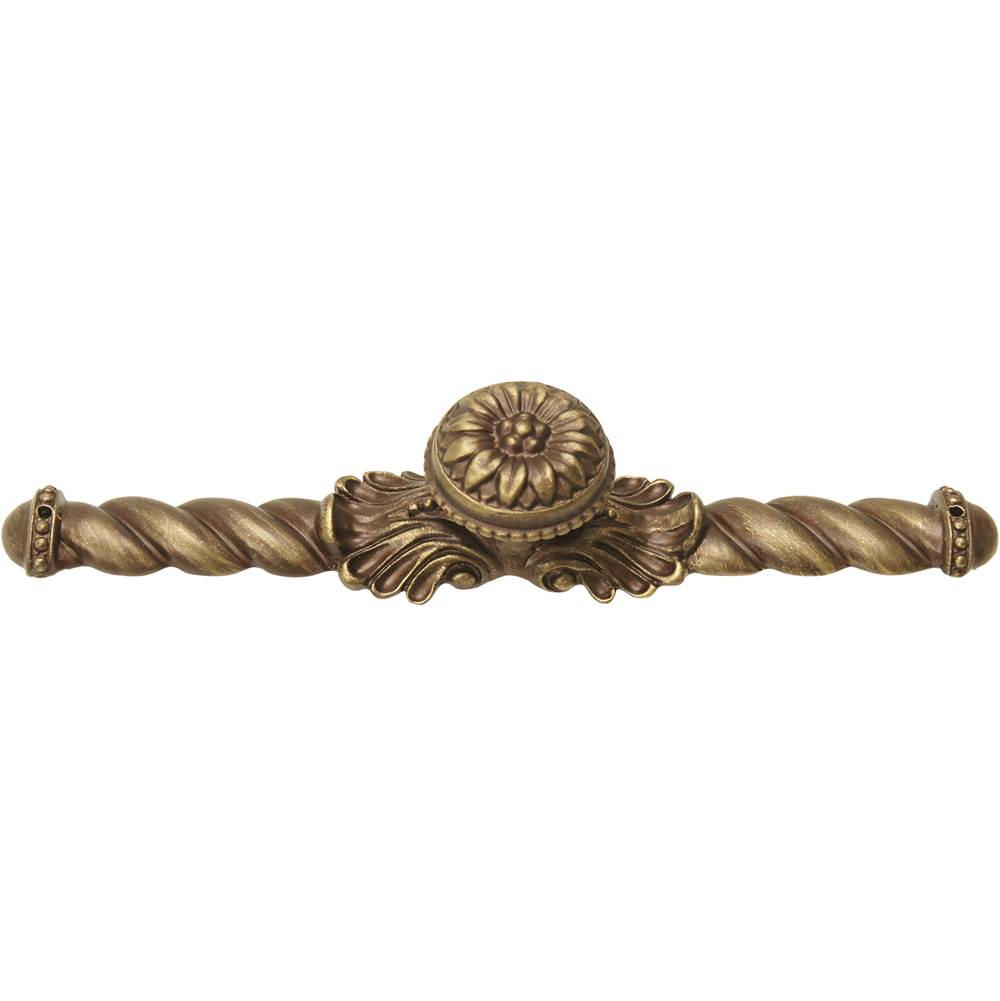 Carpe Diem Hardware - Acanthus Large Knob With Flared Foot Rosette Style With Large Backplate In Antique Brass. - Antique Brass