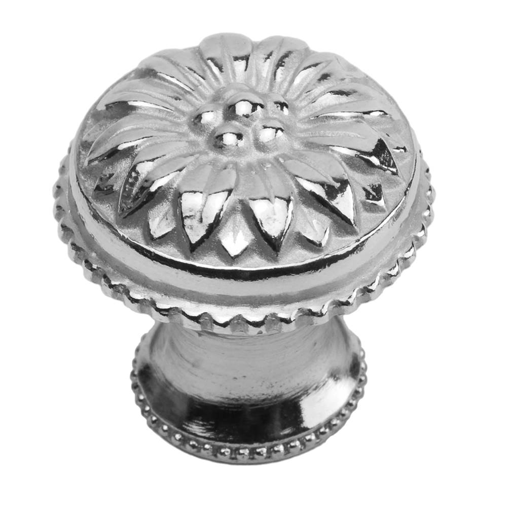 Carpe Diem Hardware - Acanthus Large Knob With Flared Foot Rosette Style In Platinum. - Platinum