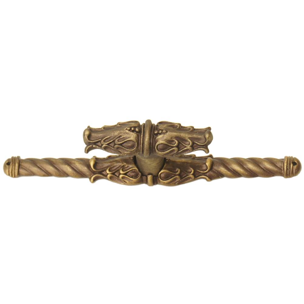 Carpe Diem Hardware - Carpe Diem Hardware Leave Large Knob W/ Rope Large Back Plate Romanesque Style Finished In Antique Brass . - Antique Brass