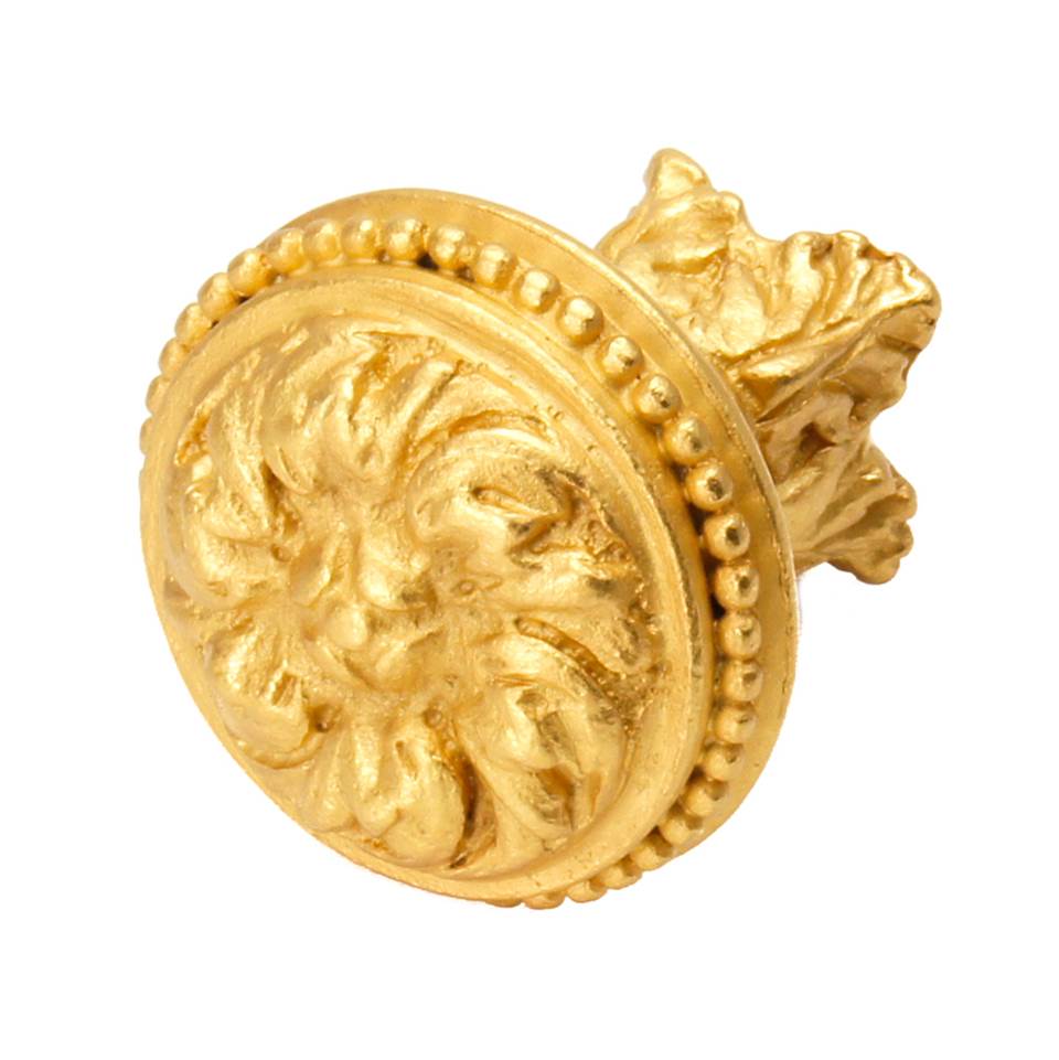 Acanthus & Beaded Large Knob w/ Column Base Rosette Style