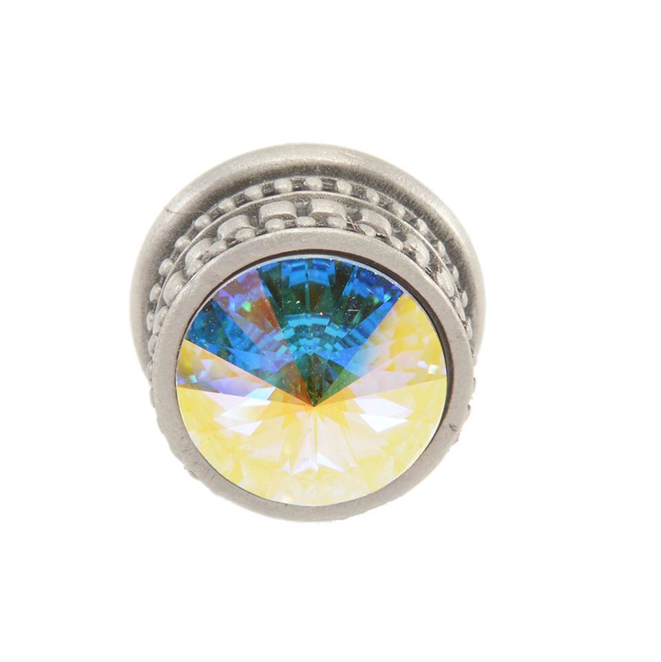Cache Medium Round Knob With An 18Mm Swarovski Aurore Boreale Crystals
