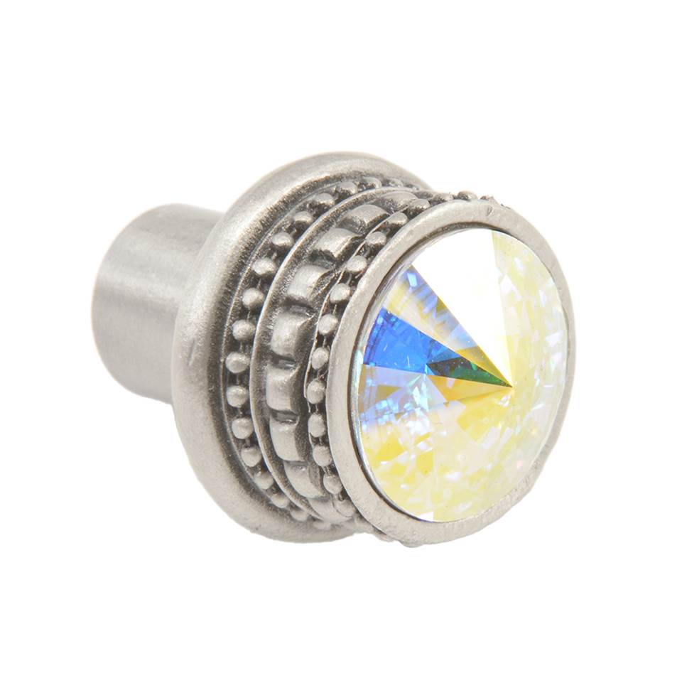 Cache Medium Round Knob With An 18Mm Swarovski Aurore Boreale Crystals