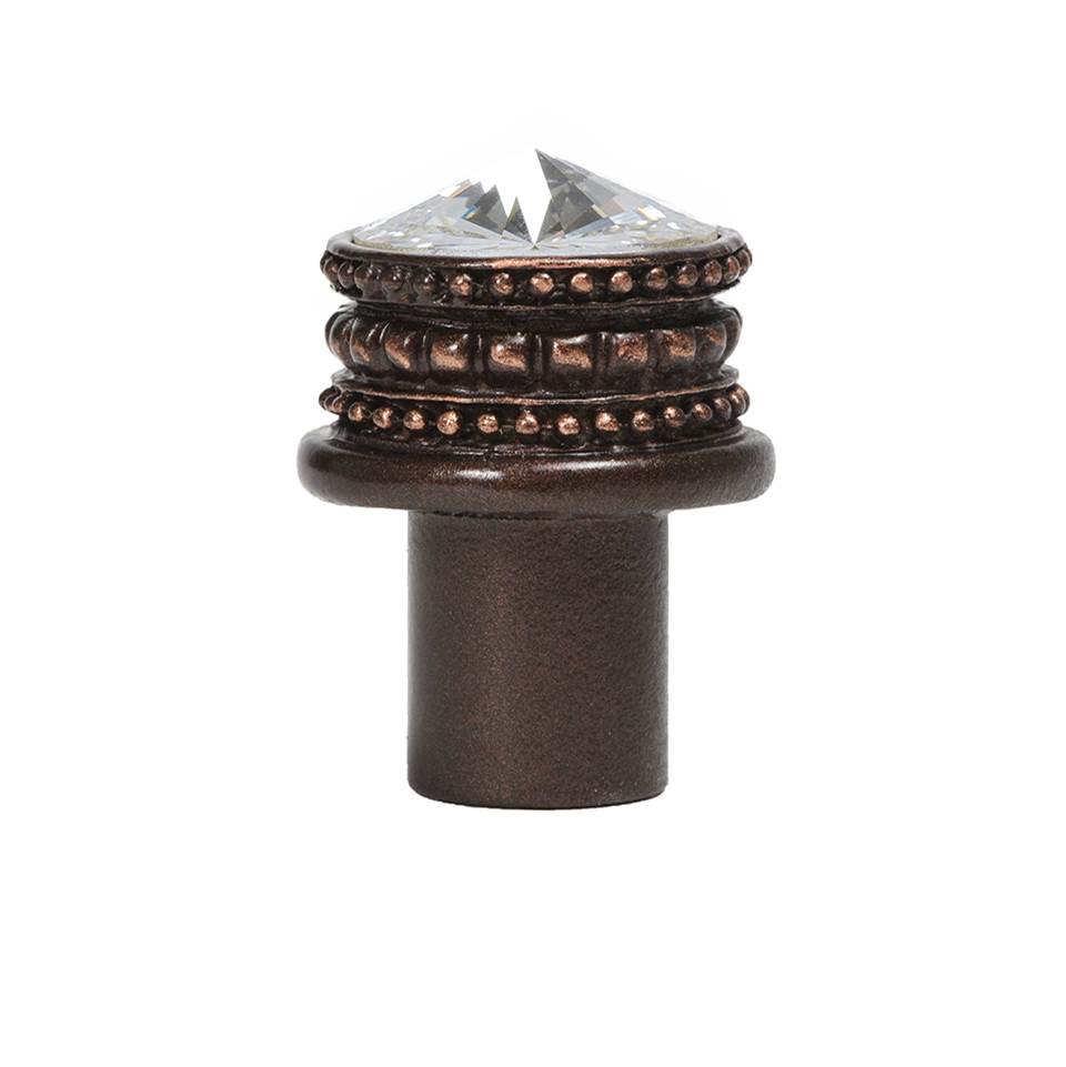 Cache Medium Round Knob With An 18Mm Swarovski Clear Crystals