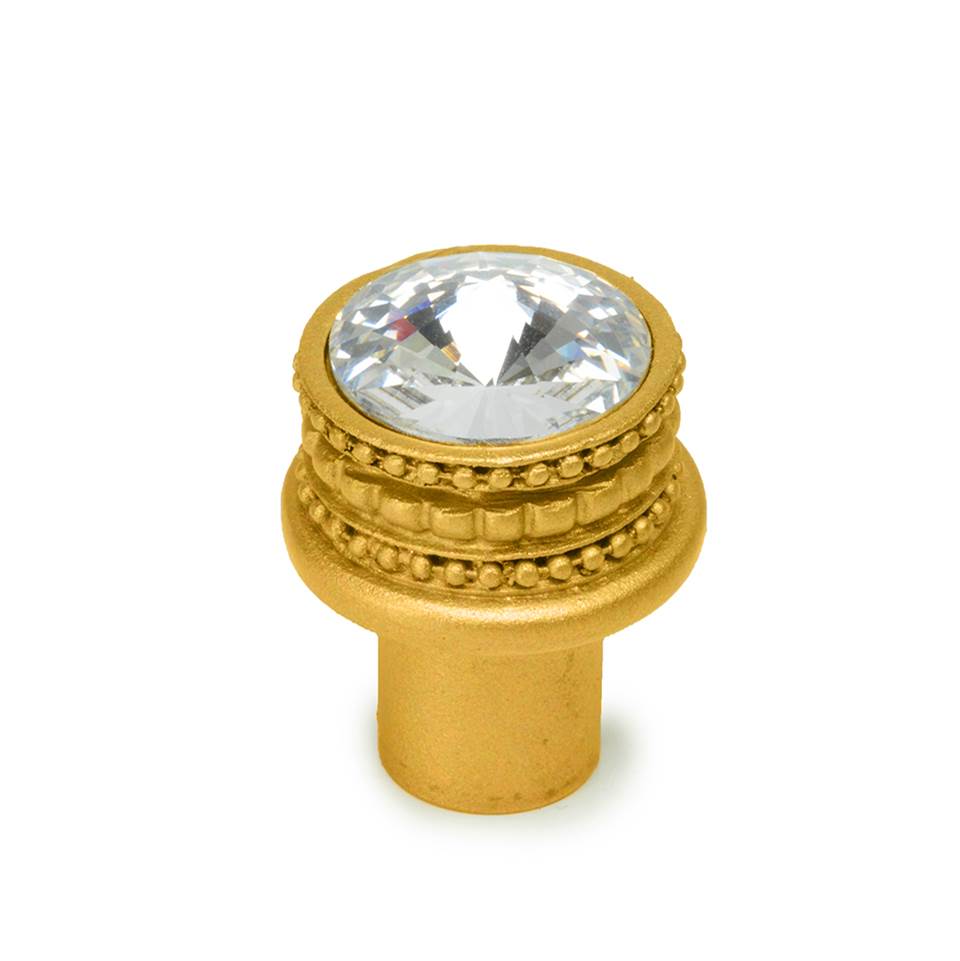 Carpe Diem Hardware - Cache Medium Round Knob w/ An 18Mm Swarovski Crystals - Gilded Mercury