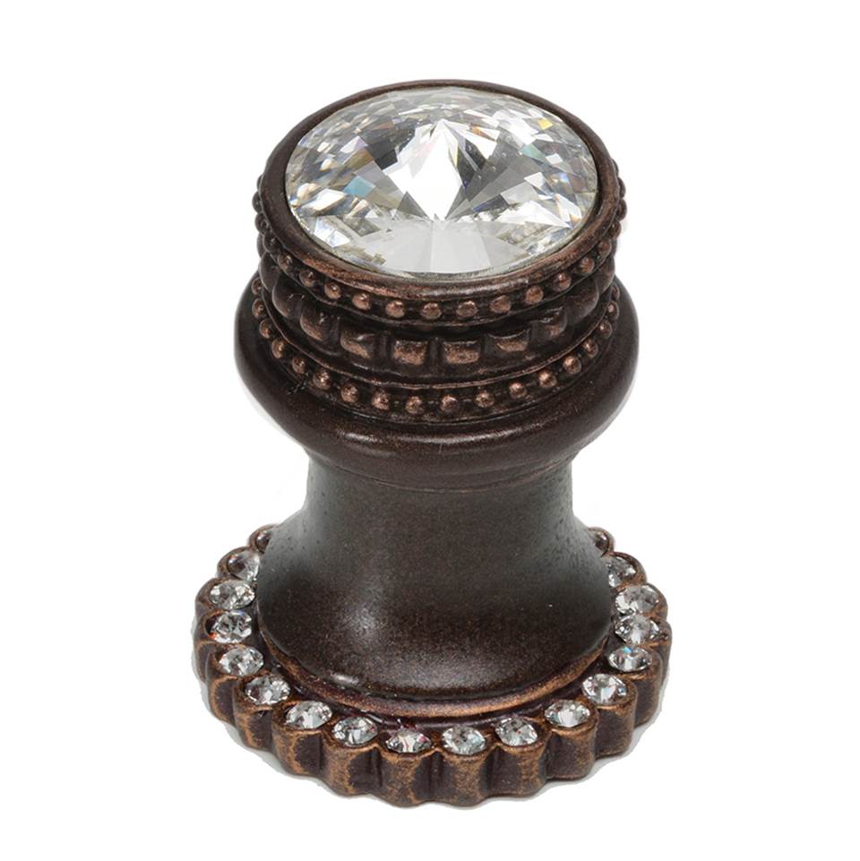 Cache Medium Round Knob With Halo Platform With 24 Swarovski Clear Crystals