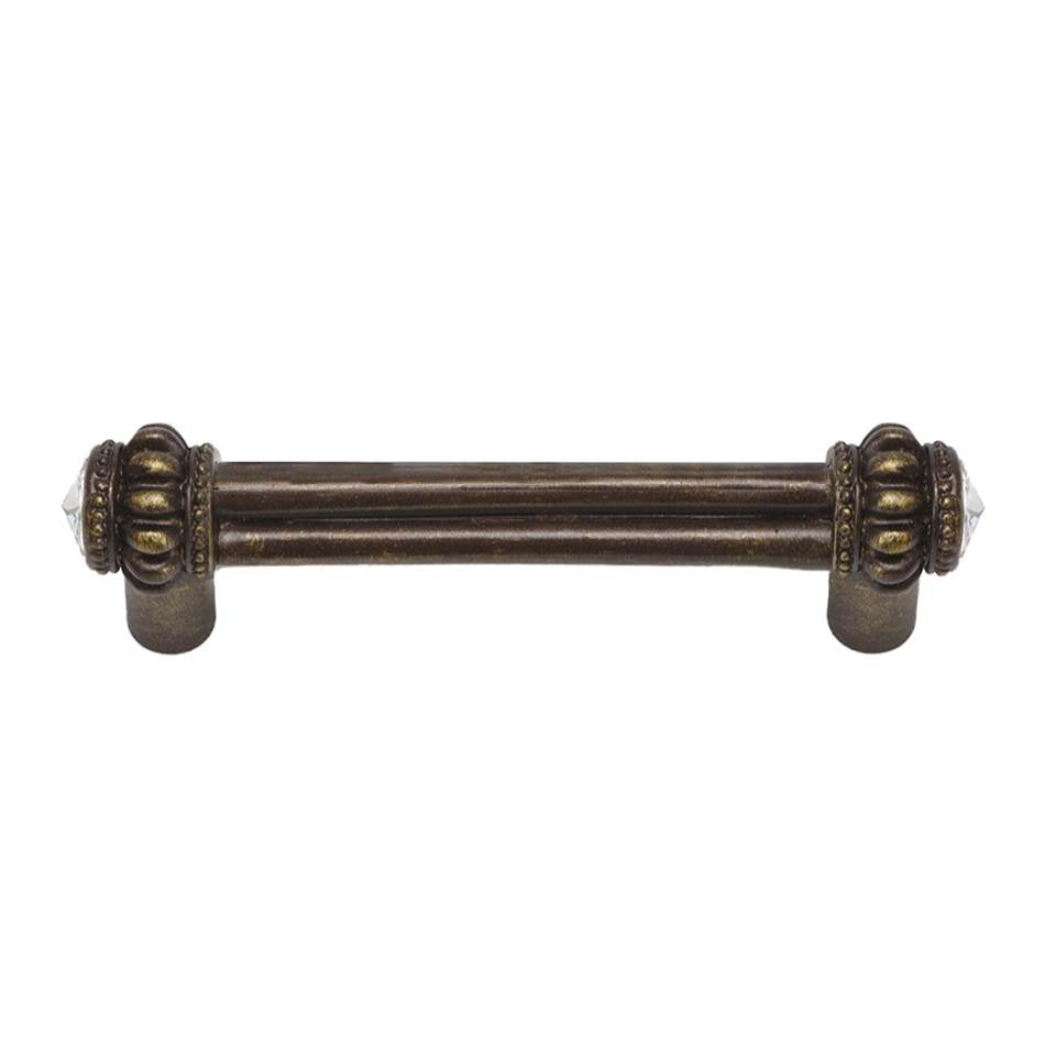 Cache Double 3'' O.C. Pull With 2 Rivoli Swarovski Clear Crystals