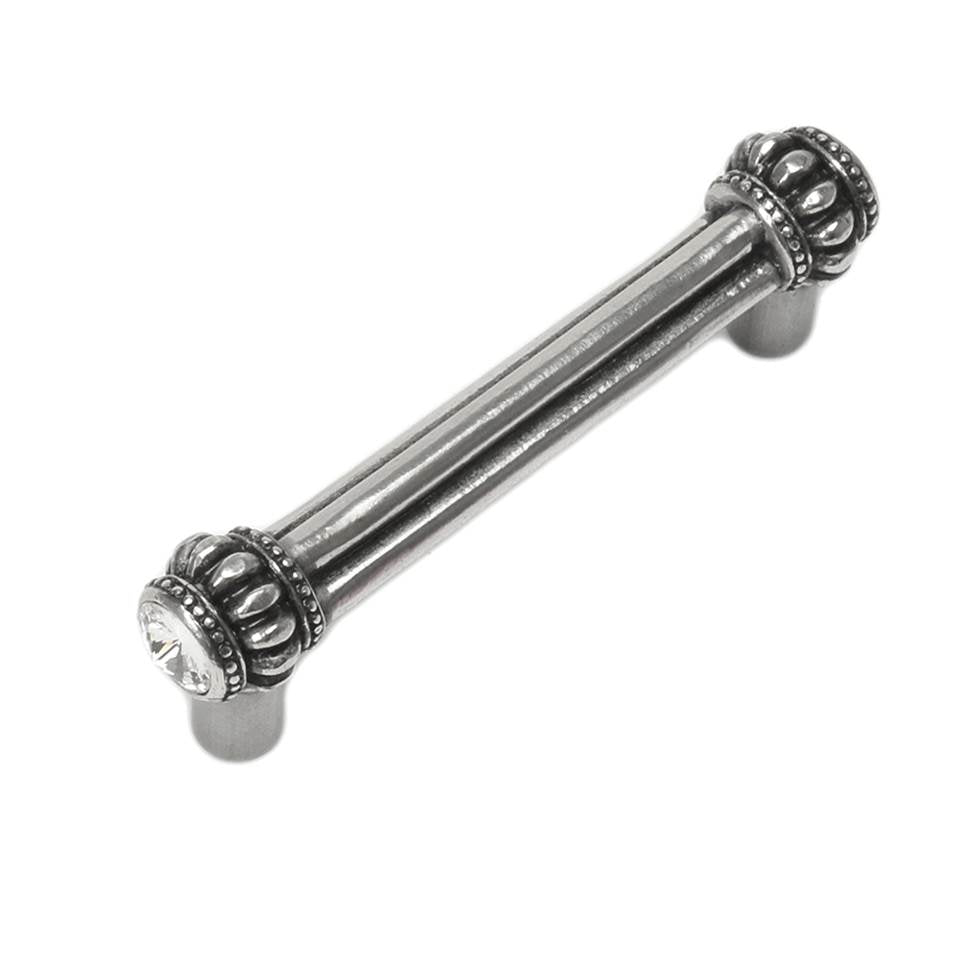 Cache Double 3'' O.C. Pull With 2 Rivoli Swarovski Clear Crystals