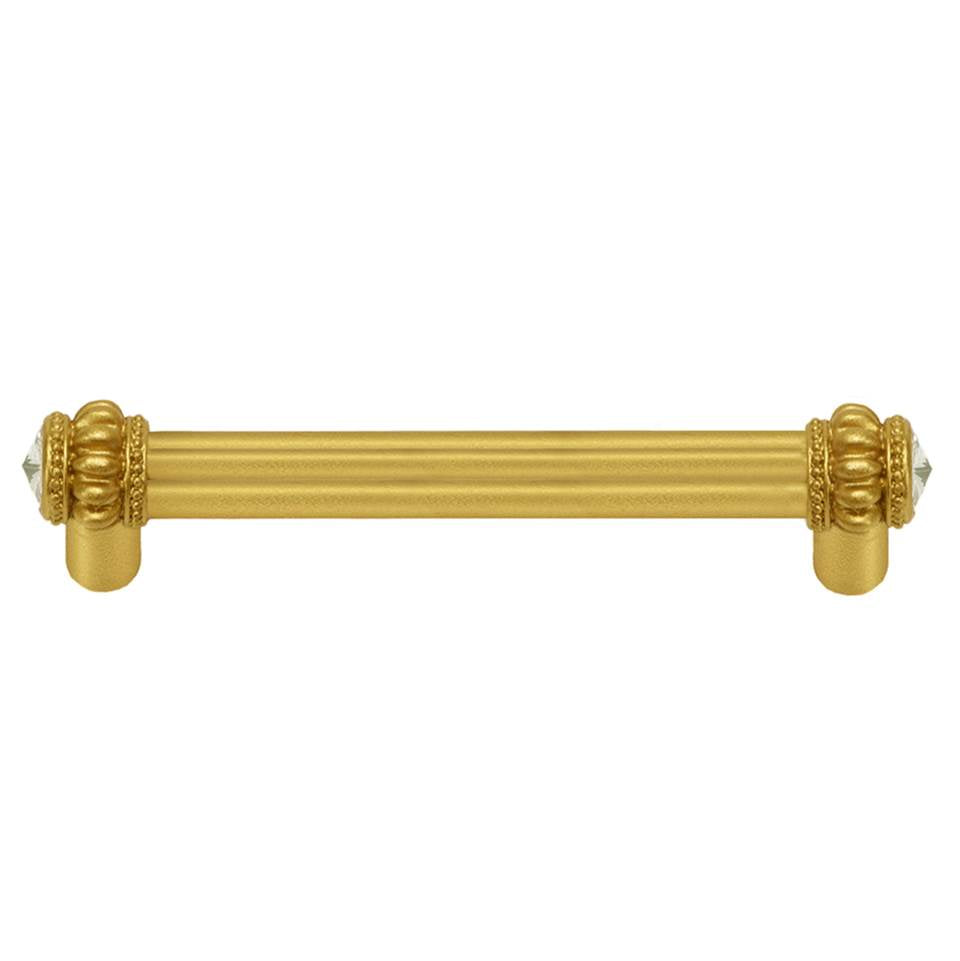 Cache Double 4'' O.C. Pull With 2 Rivoli Swarovski Clear Crystals