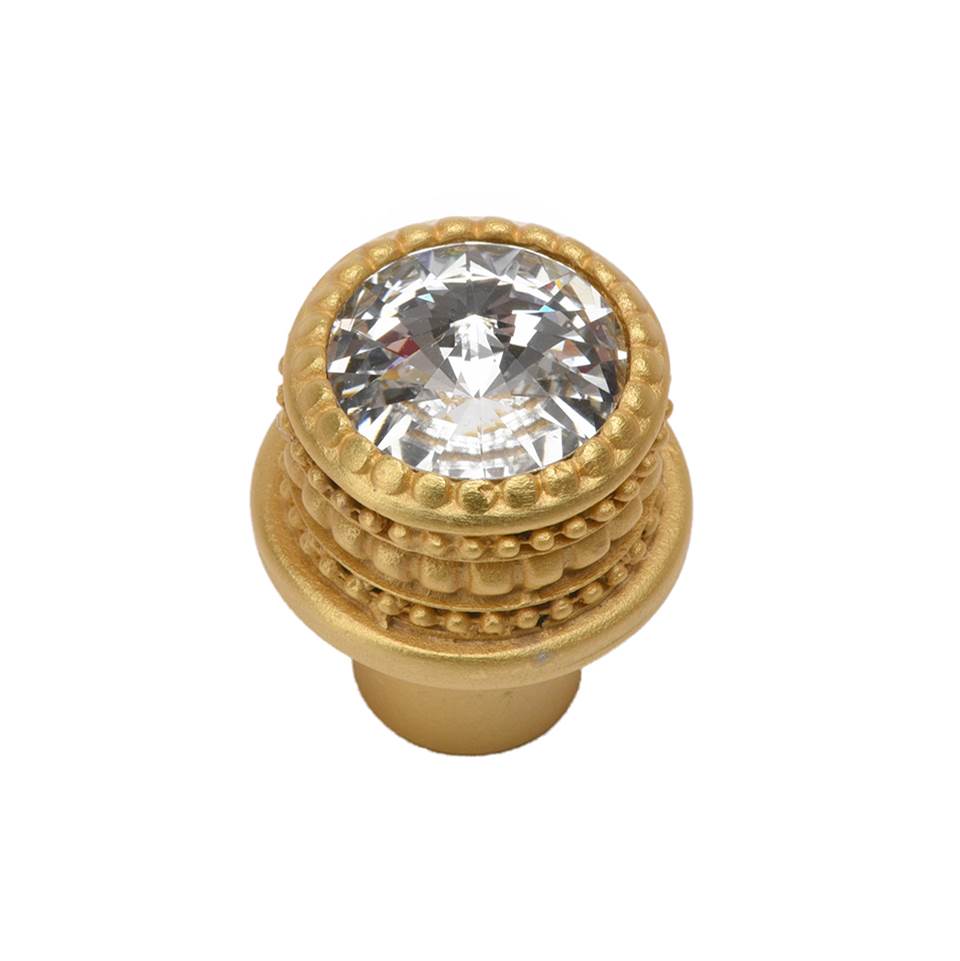 Cache Medium Round Knob With An 16Mm Rivoli Swarovski Clear Crystal