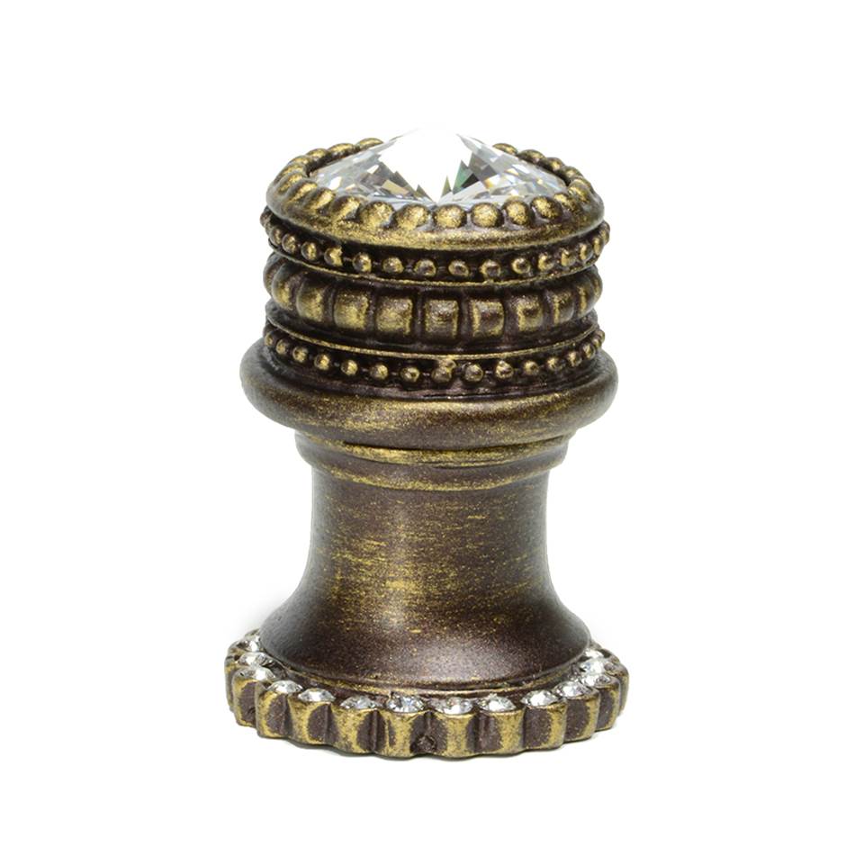 Carpe Diem Hardware - Juliane Grace 12'' O.C.Approx w/ 1/2'' Smooth Center Long Pull Large Finial - Antique Brass