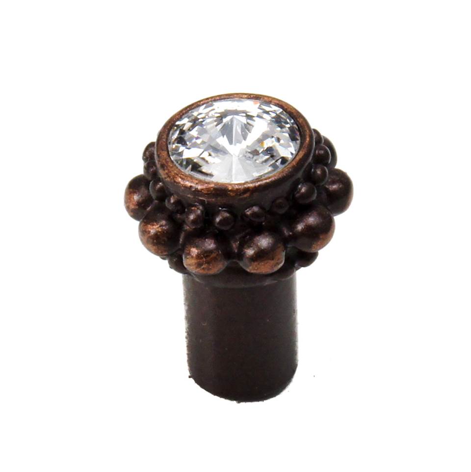 Carpe Diem Hardware - Cache Small Round Knob With A Rivoli Swarovski Clear Crystal - Oil Rubbed Bronze