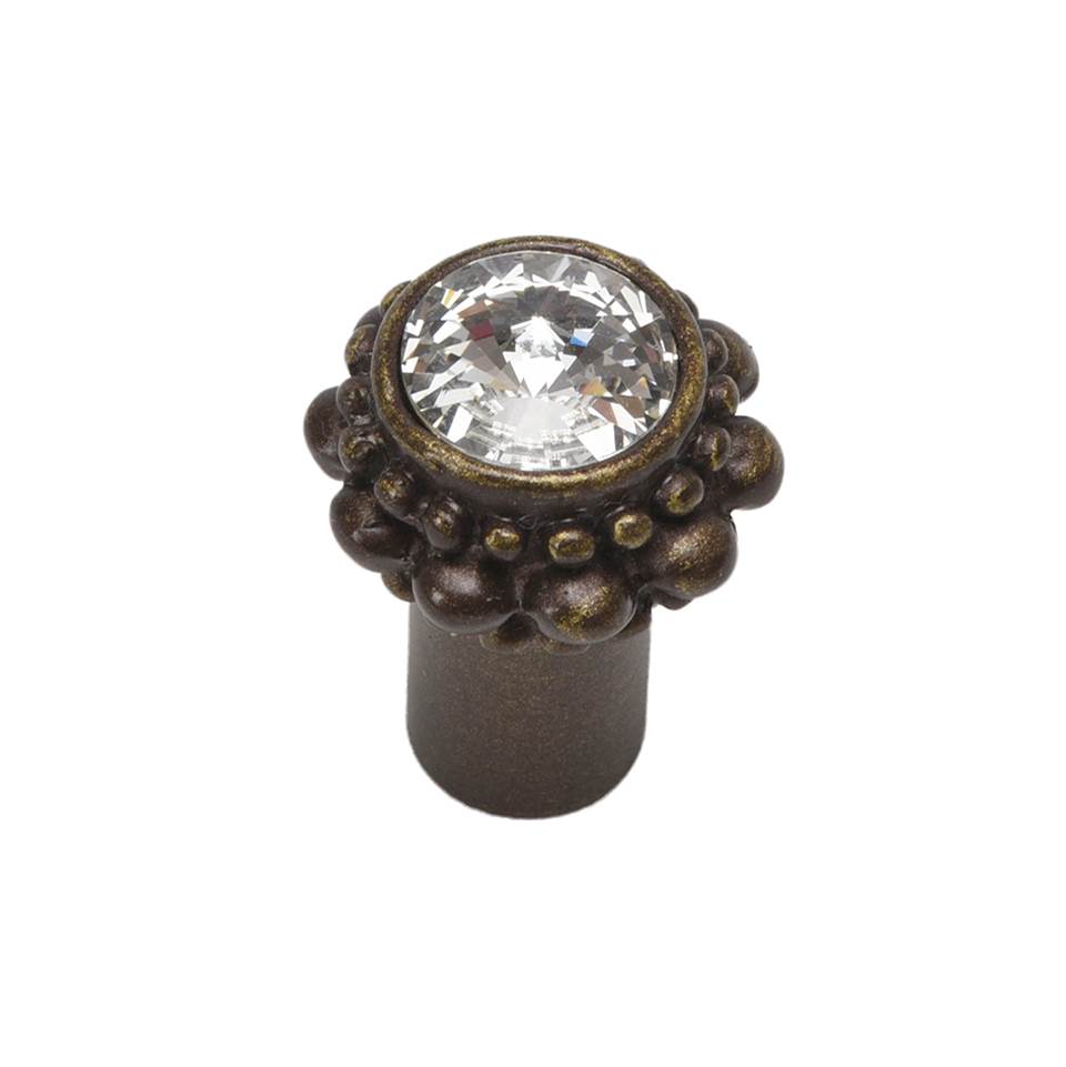 Cache Small Round Knob With A Rivoli Swarovski Clear Crystal