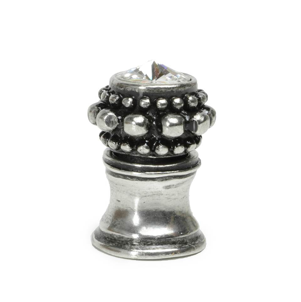 Carpe Diem Hardware - Cache Small Round Knob With Flared Foot With A Rivoli Swarovski Clear Crystal In Chalice. - Chalice