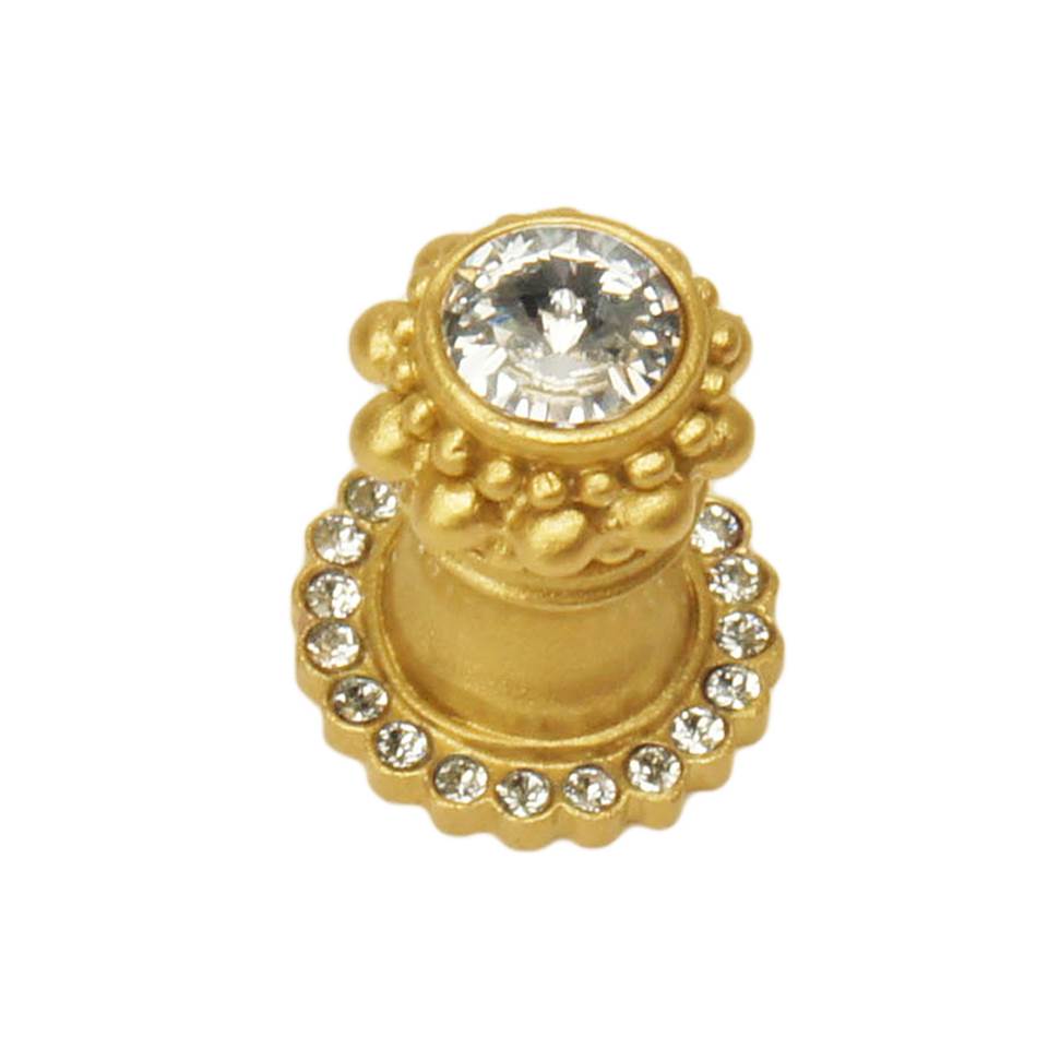 Cache Small Round Knob With Halo Platform With 20 Swarovski Clear Crystals