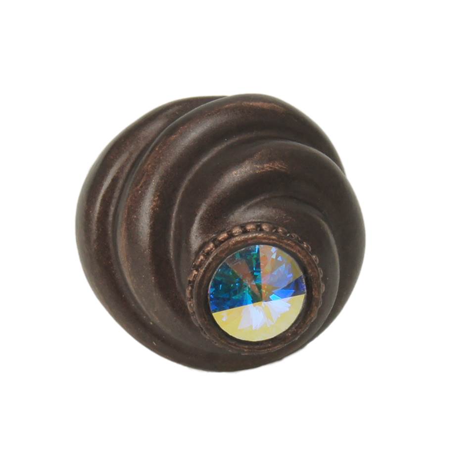 Cache Knob With Swarovski Aurore Boreale Crystals