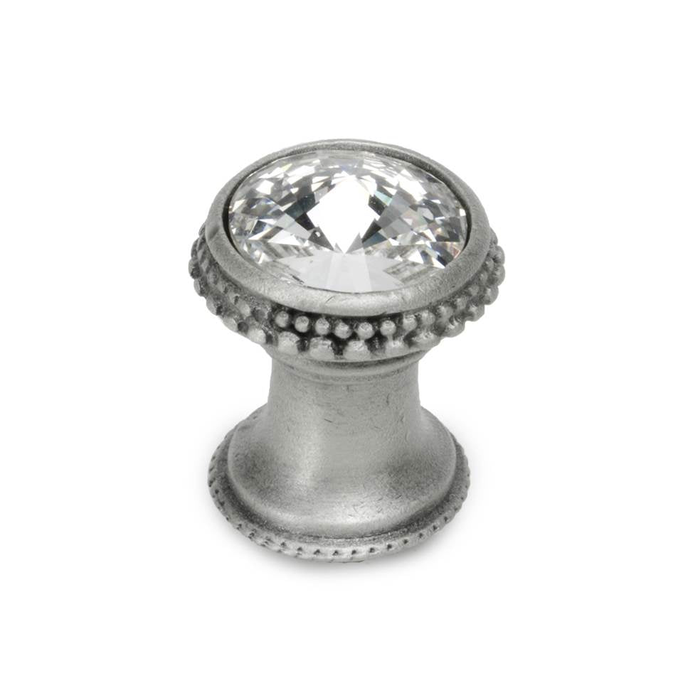 Cache Knob With An 18Mm Rivoli Swarovski Clear Crystal In Satin.