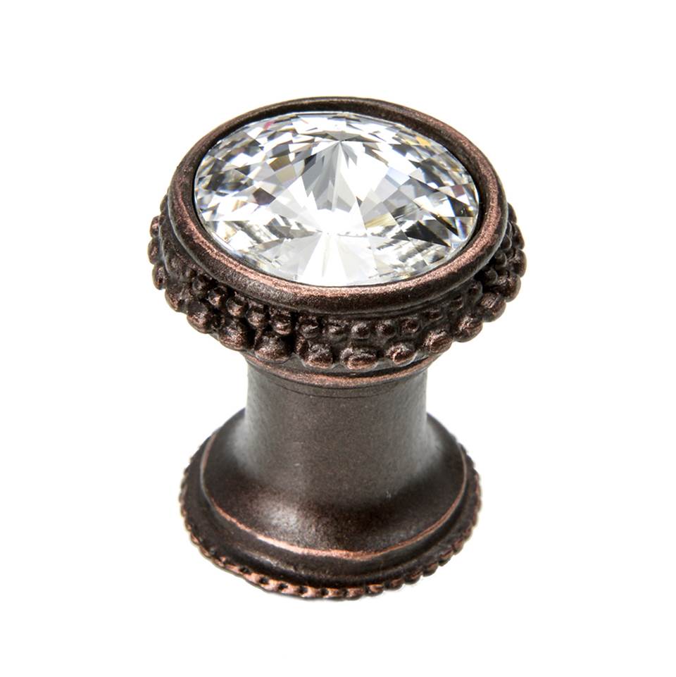 Carpe Diem Hardware - Cache Knob w/ An 18Mm Rivoli Swarovski Crystal - Oil Rub Bronze