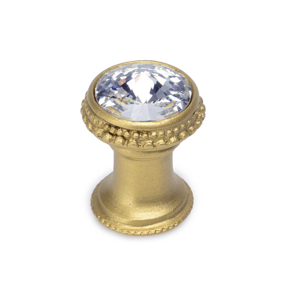 Cache Knob With An 18Mm Rivoli Swarovski Clear Crystal In Satin.