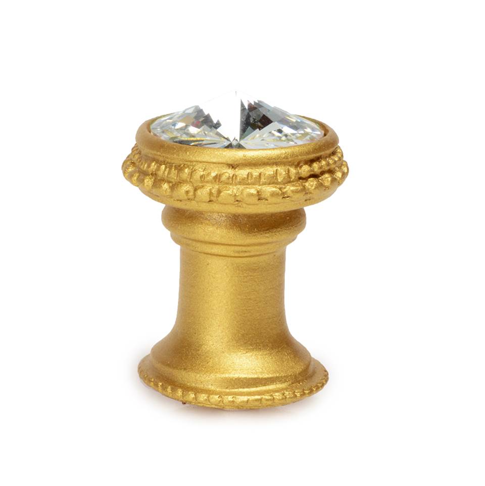 Carpe Diem Hardware - Cache Knob With An 18Mm Rivoli Swarovski Clear Crystal In Gilded Mercury. - Gilded Mercury