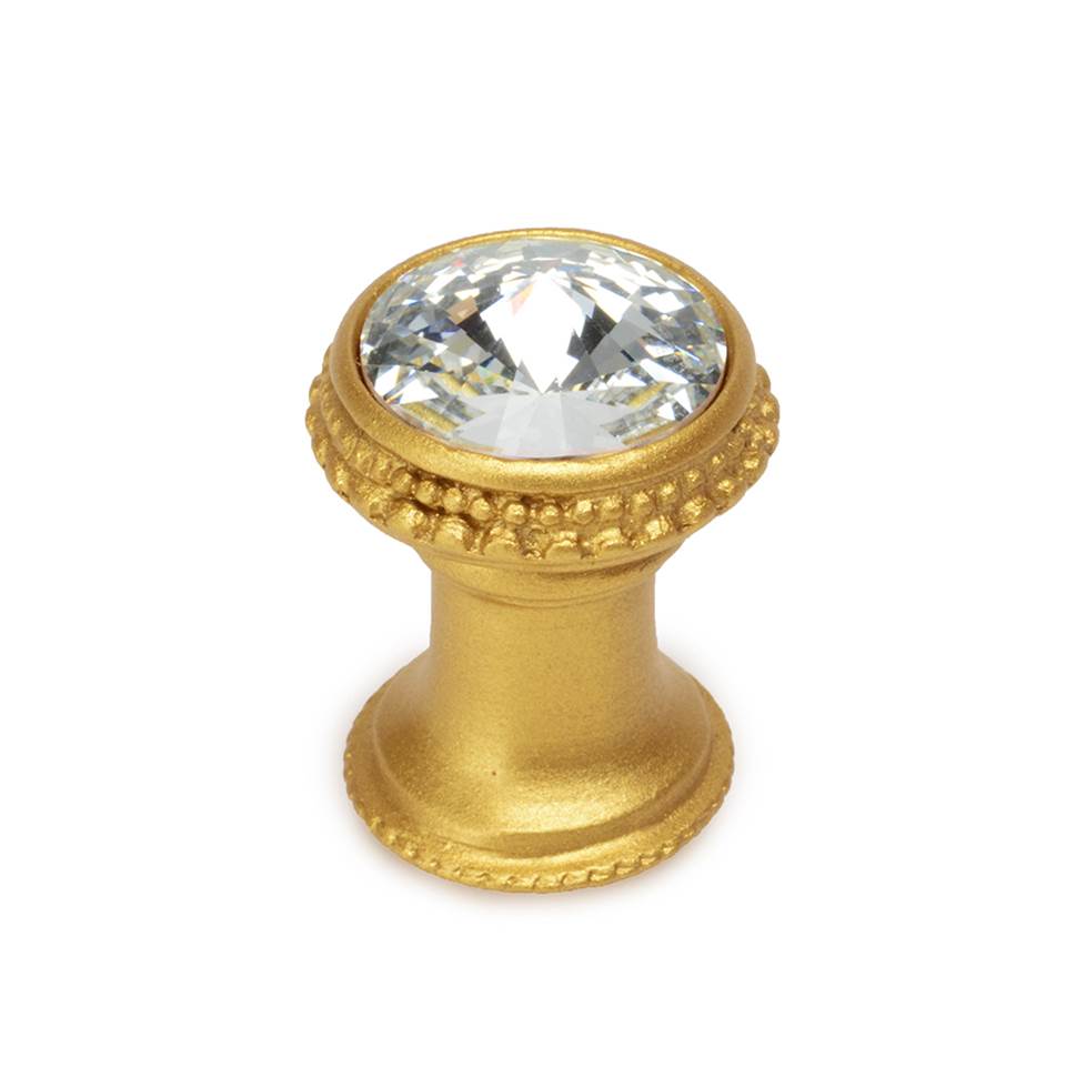 Cache Knob With An 18Mm Rivoli Swarovski Clear Crystal In Satin.