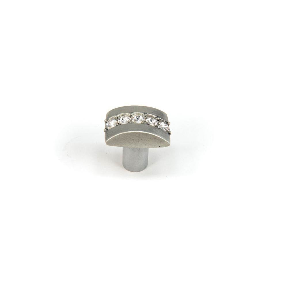 Carpe Diem Hardware - Cache Rectangle Knob w/ Center Of 5 Rivoli Swarovski Crystals - Soft Gold