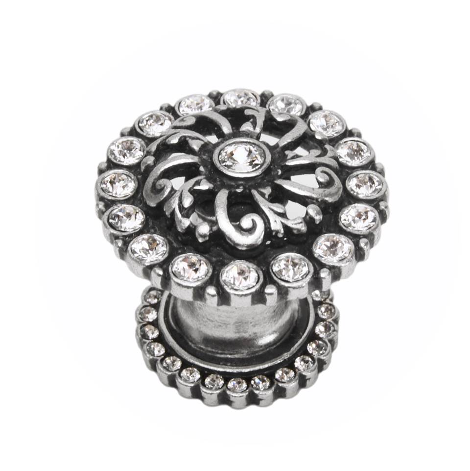 Carpe Diem Hardware - Cache Medium Round Knob w/ Halo Platform w/ Swarovski Crystals - Chalice