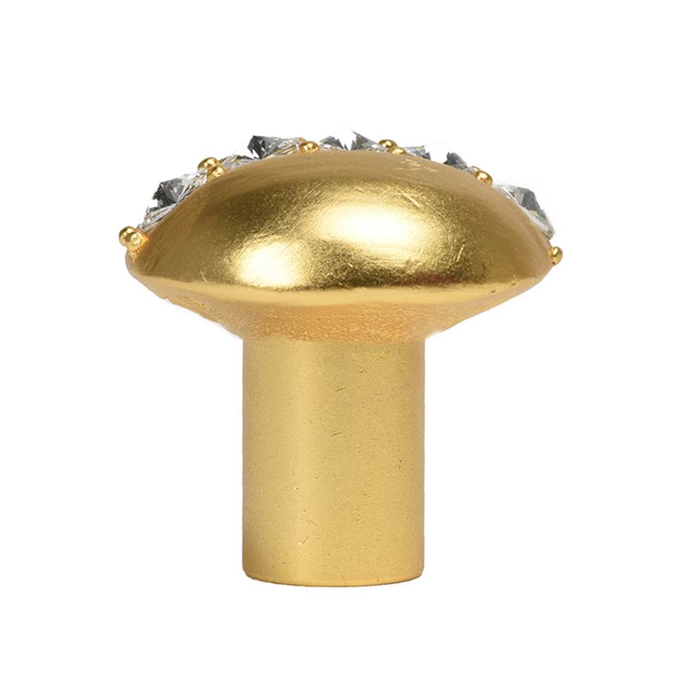Cache Round Knob With Center Of 5 Rivoli Swarovski Clear Crystals