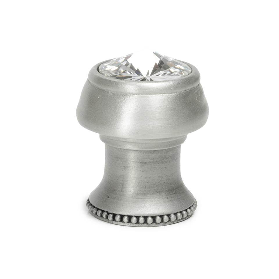 Carpe Diem Hardware - Cache Round Knob w/ Flared Foot w/ An Rivoli Swarovski Crystals - Soft Gold