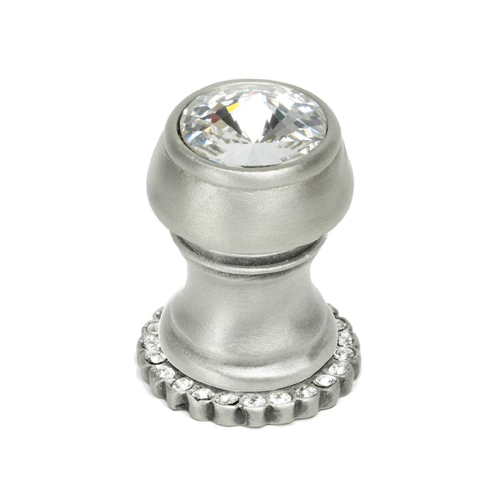 Cache Round Knob With Halo Platform With 24 Swarovski Clear Crystals
