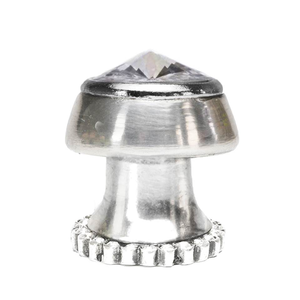 Carpe Diem Hardware - Cache Round Knob With Halo Platform With 24 Swarovski Clear Crystals - Platinum