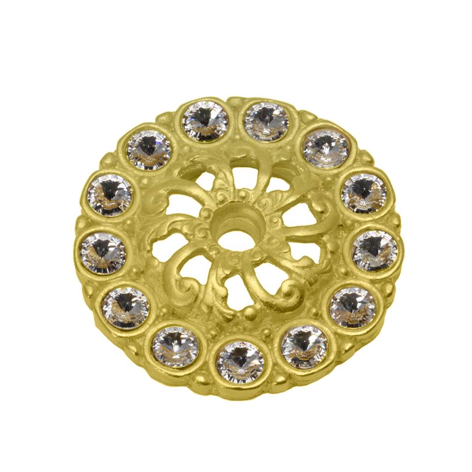 Carpe Diem Hardware - Cache Ii Swing Towel Reeded Ring Left w/ Swarovski Crystals - Antique Brass