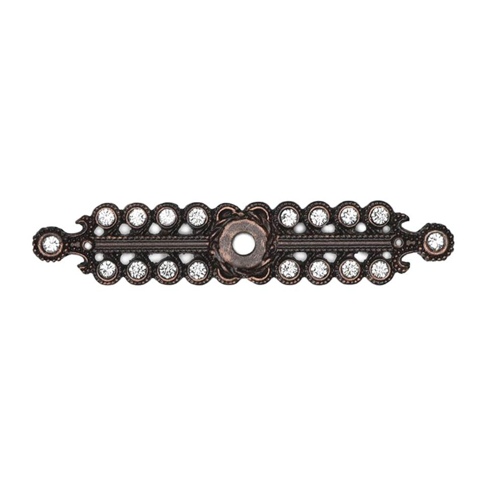Carpe Diem Hardware - Cache Small Elongated Escutcheon With Swarovski Clear Crystals - Oil Rubbed Bronze