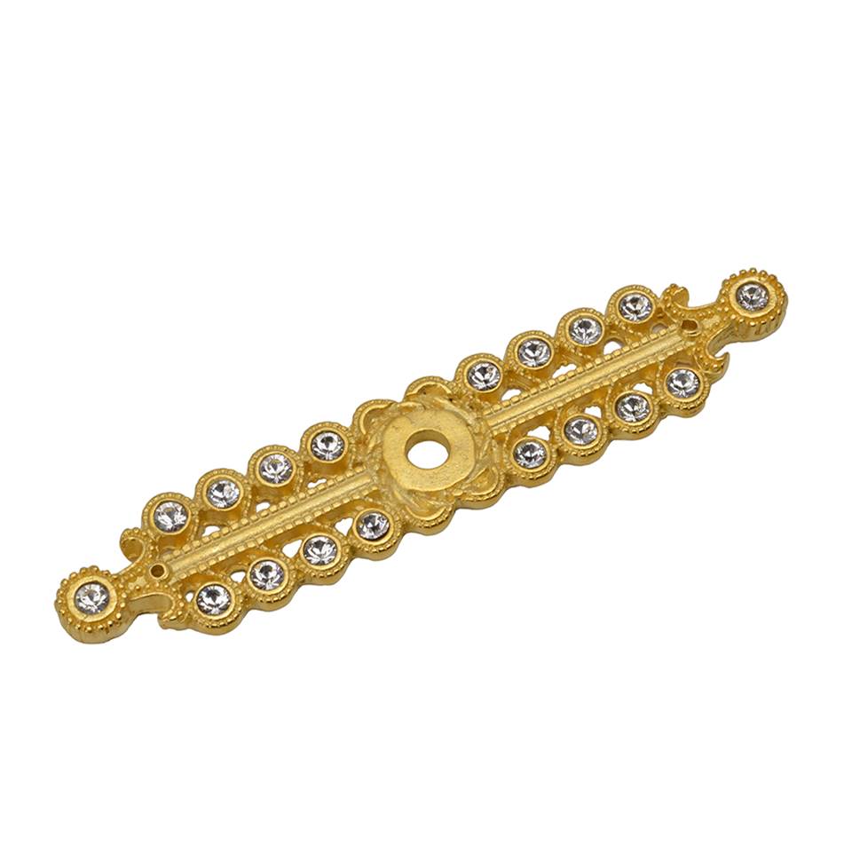Carpe Diem Hardware - Cache Small Elongated Escutcheon With Swarovski Clear Crystals - Gilded Mercury
