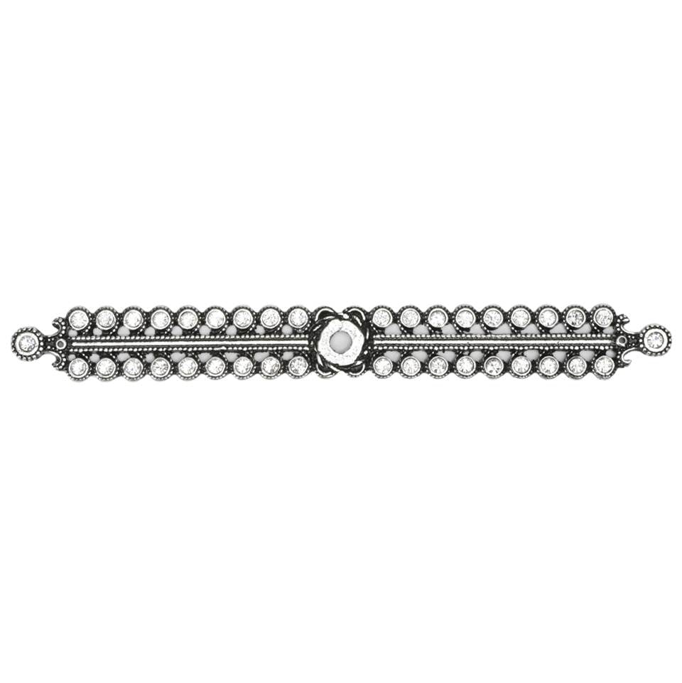 Cache Large Elongated Escutcheon With Swarovski Clear Crystals