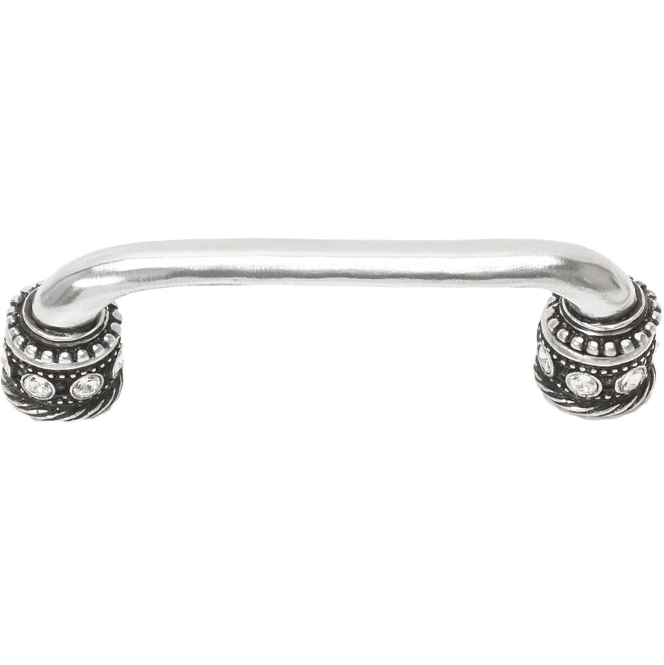 Carpe Diem Hardware - Cache 4'' O.C. Pull With Swarovski Clear Crystals and Sleeves In Chalice. - Chalice