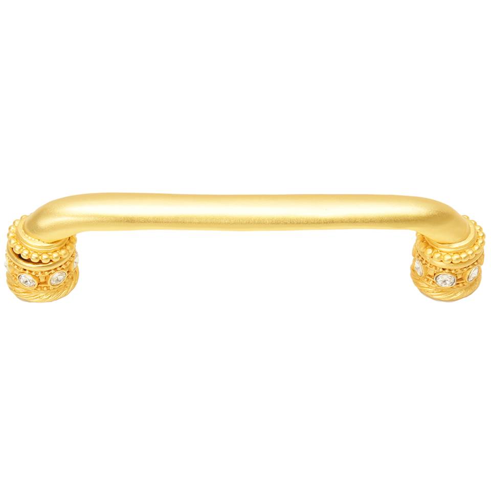 Carpe Diem Hardware - Cache 5'' O.C. Pull With Swarovski Clear Crystals and Sleeves In Gilded Mercury. - Gilded Mercury