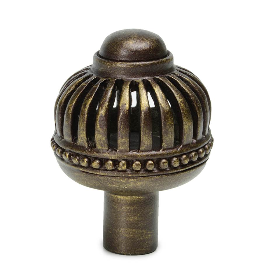Carpe Diem Hardware - Cricket Cage Large Round Knob - Antique Brass
