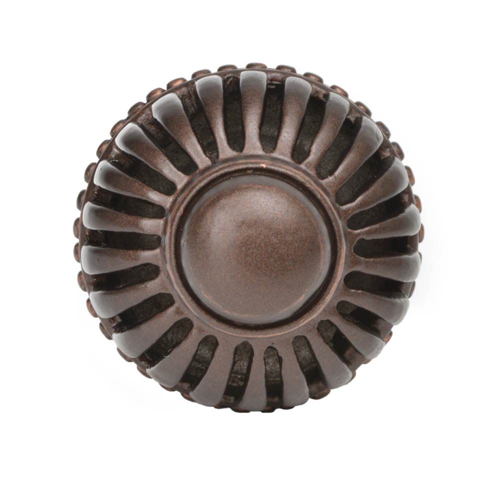 Cricket Cage Large Round Knob With Flared Foot In Satin.