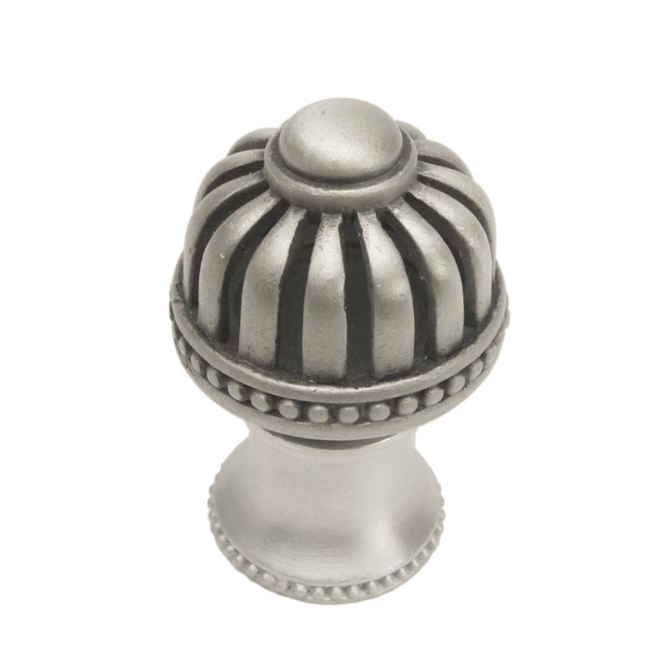 Carpe Diem Hardware - Cricket Cage Medium Round Knob With Flared Foot In Satin. - Satin