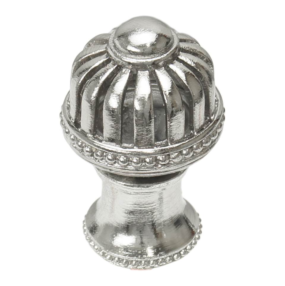 Carpe Diem Hardware - Cricket Cage Medium Round Knob With Flared Foot In Platinum. - Platinum