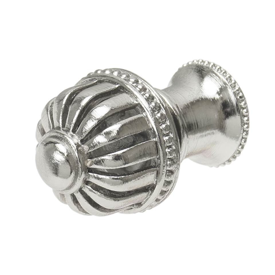 Cricket Cage Medium Round Knob With Flared Foot In Satin.