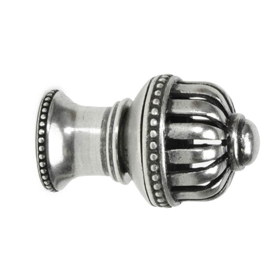 Cricket Cage Medium Round Knob With Flared Foot In Satin.