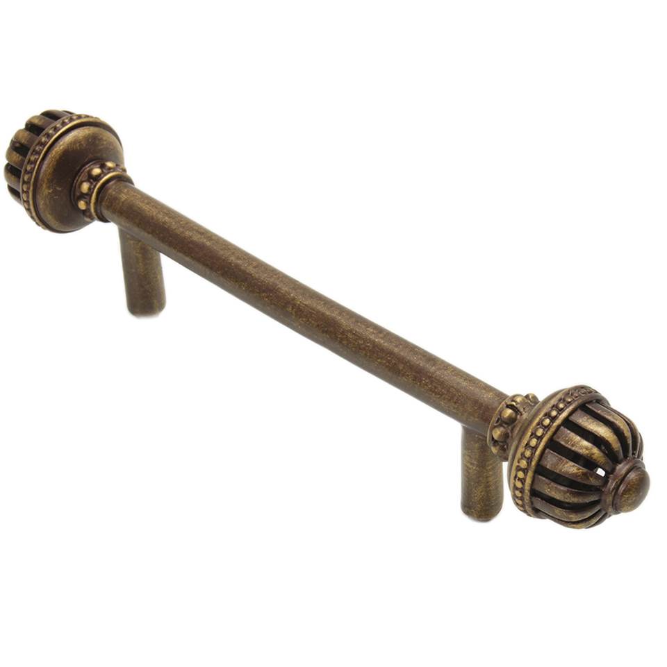 Cricket Cage Large 4'' O.C. Pull In Antique Brass.