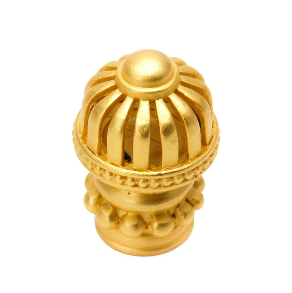 Carpe Diem Hardware - Cricket Cage Medium Round Knob With Beaded Base In Gilded Mercury. - Gilded Mercury