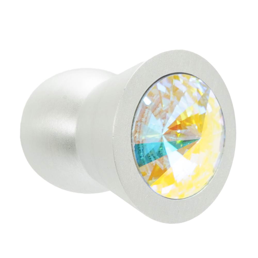 Carpe Diem Hardware - Cone Aluminum Knob; 18Mm Aurora Borealis Crystals; Satin Nickel Finish - Satin Nickel