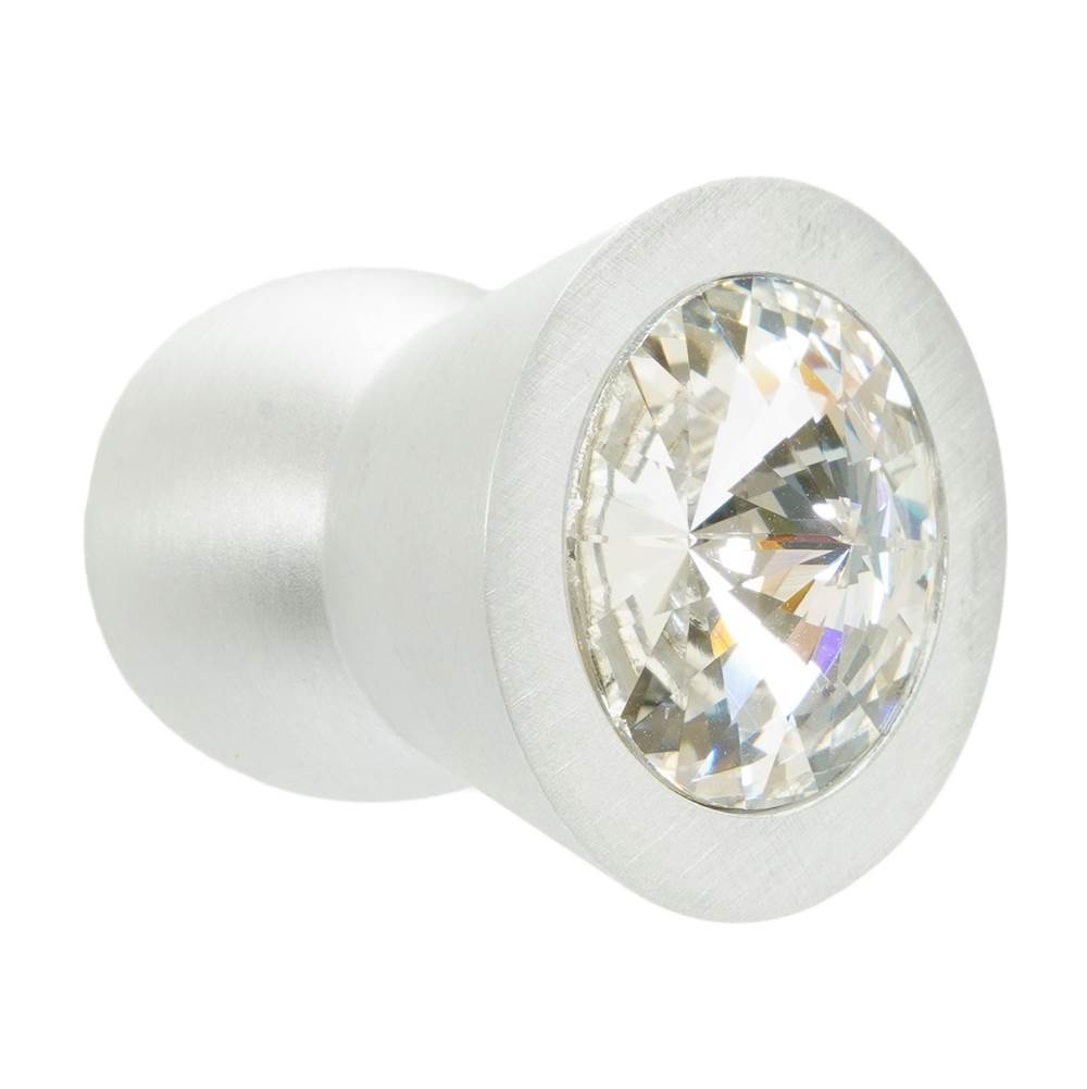 Carpe Diem Hardware - Cone Aluminum Knob; 18Mm Clear Crystals; Satin Nickel Finish - Satin Nickel