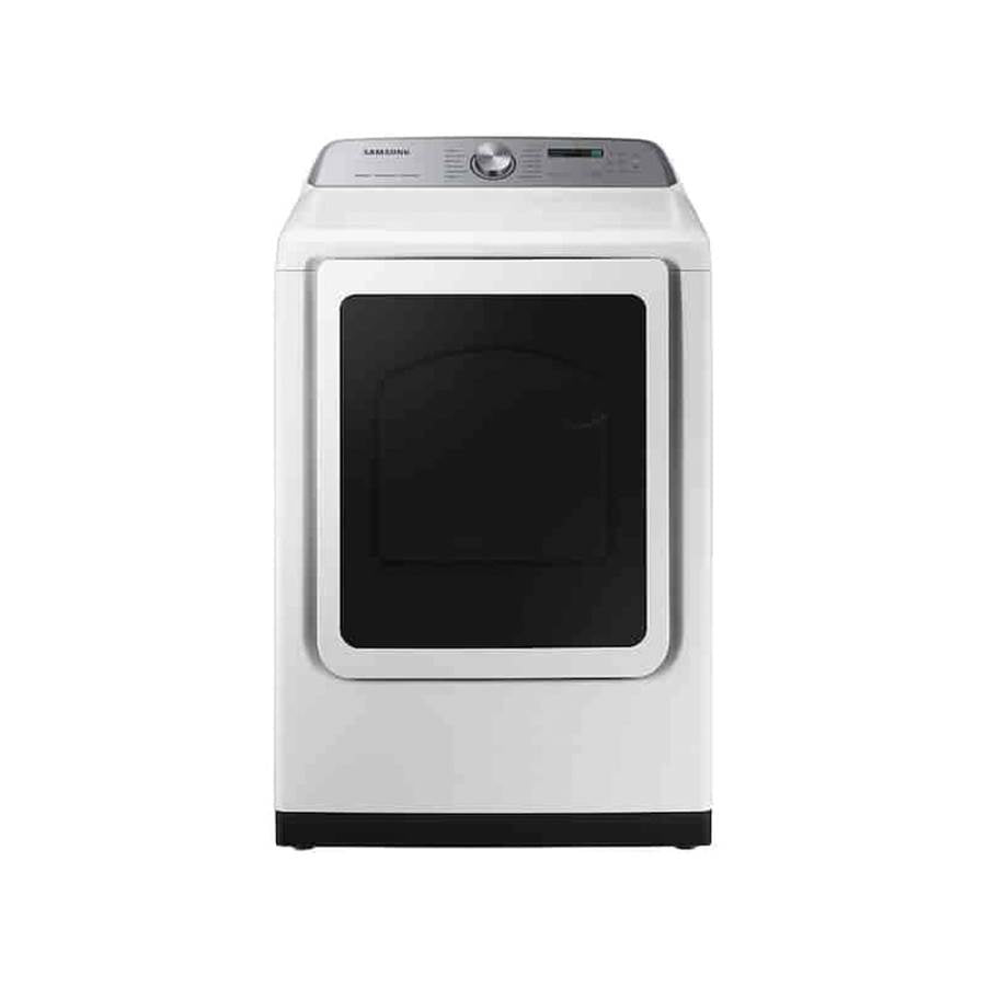 Samsung - Smart Electric Dryer with Steam SanitizePlus, 7.4 cu-ft - White